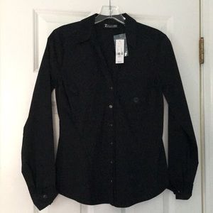 Black button down